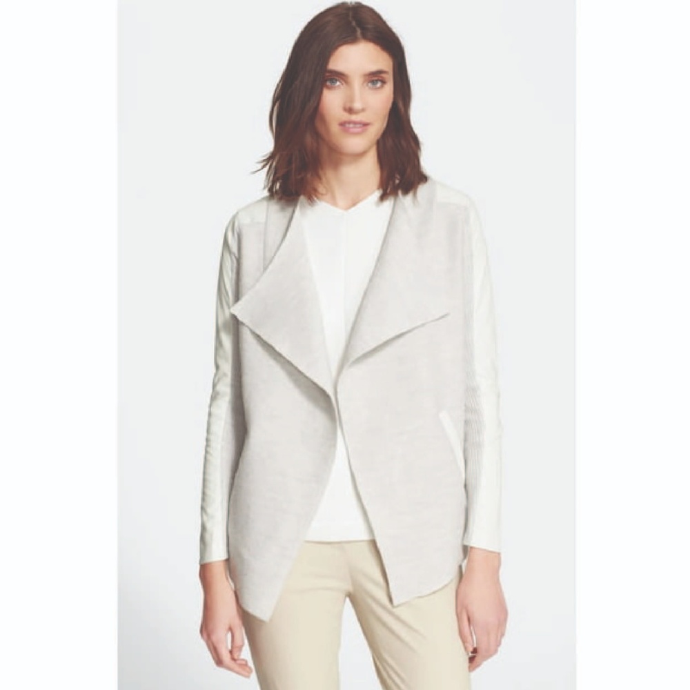 Ted Baker Hazie Boiled Wool Wrap with Leather Trim
